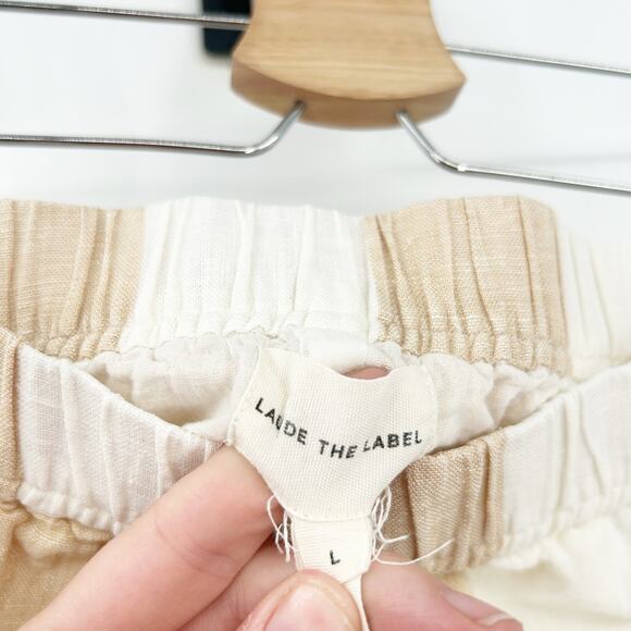 Madewell x Laude The Label Womens Beachy Lounge Everyday Striped Linen Shorts L - Picture 5 of 7